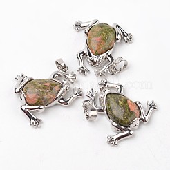 Frog Natural & Synthetic Mixed Stone Pendants&nbsp;G-L455-B