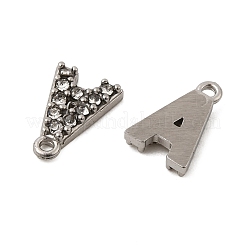 Letter 304 Stainless Steel Rhinestone Charms&nbsp;STAS-H240-24A-P