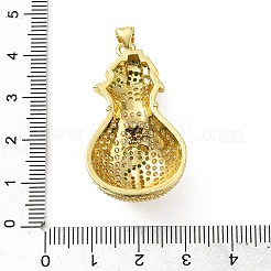 Brass Micro Pave Clear and Green Cubic Zirconia Pendants&nbsp;KK-H279-02G