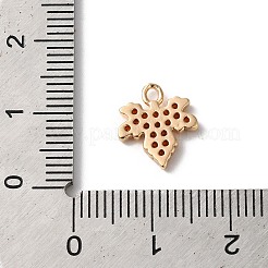 Brass Micro Pave Cubic Zirconia Charms&nbsp;KK-C062-046G-01