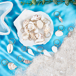 60Pcs 5 Styles Shell Pendants&nbsp;PALLOY-SC00029