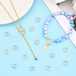 20Pcs 2 Colors Brass Locking Jump Rings&nbsp;KK-BBC0023-07C