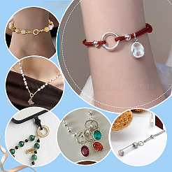 2Pcs 2 Colors 925 Sterling Silver Spring Gate Rings with 925 Stamp&nbsp;STER-PH0004-27A