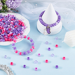 600Pcs 6 Colors Opaque & Transparent Plastic Beads&nbsp;KY-SC0002-34