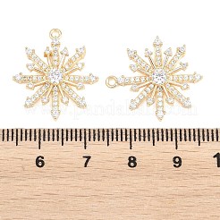 Christmas Brass Micro Pave Clear Cubic Zirconia Pendants&nbsp;KK-H287-05G