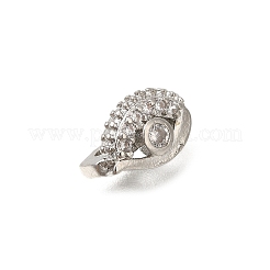 Rack Plating Brass Clear Cubic Zirconia Eye Spacer Bars&nbsp;KK-F883-17P