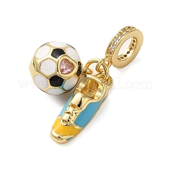 Rack Plating Brass Enamel European Dangle Charms&nbsp;KK-P279-48G