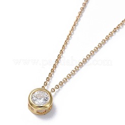 Brass Micro Pave Cubic Zirconia Pendant Necklaces&nbsp;NJEW-JN02426
