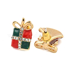 Christmas Alloy Crystal Rhinestone Asymmetrical Stud Earrings for Women&nbsp;EJEW-M256-01A-G