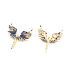 Brass Micro Pave Cubic Zirconia Pendants&nbsp;ZIRC-G161-01A