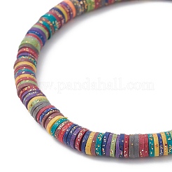 Polymer Clay Disc Heishi Surfer Stretch Bracelets&nbsp;BJEW-JB09835
