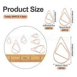 200Pcs 3 Style Carbon Steel Paper Clips&nbsp;FIND-TA0002-18RG