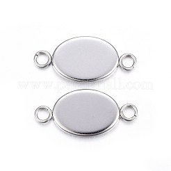 Tarnish Resistant 304 Stainless Steel Cabochon Connector Settings&nbsp;STAS-P210-12P
