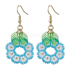 3 Pairs Handmade Seed Beads Dangle Earrings&nbsp;EJEW-MZ00143