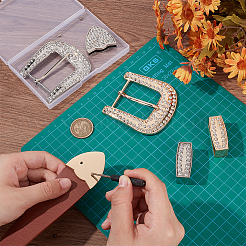 2Sets 2 Colors Alloy Buckle with Rhinestonr Sets&nbsp;AJEW-BC0007-48