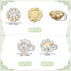 70pcs 3 Styles Cubic Zirconia with Alloy Cabochons&nbsp;DIY-GA0007-27