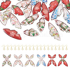 DIY Christmas Theme Epoxy Resin Wing Dangle Earring Kits&nbsp;DIY-TA0010-31
