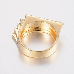 Brass Micro Pave Cubic Zirconia Finger Rings&nbsp;RJEW-H122-13G