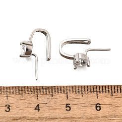 925 Sterling Silver Cubic Zirconia Pendants Bails&nbsp;STER-R011-08P