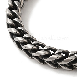 316 Surgical Stainless Steel Wheat Chain Viking Raven Skull Bracelets&nbsp;BJEW-Q349-05AS-01