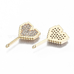 Brass Micro Pave Clear Cubic Zirconia Pendants&nbsp;KK-S356-167G-NF