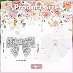 Felt & Glass Bowknot Ornament Accessories&nbsp;DIY-WH0504-982