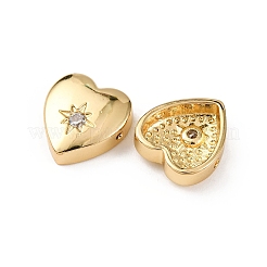 Brass Micro Pave Cubic Zirconia Beads&nbsp;KK-K408-09G
