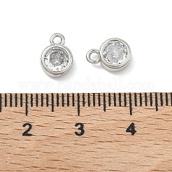 Brass with Clear Cubic Zirconia Pendants&nbsp;KK-I476-12P