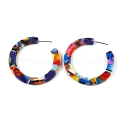 Cellulose Acetate(Resin) Half Hoop Earrings&nbsp;KY-S163-374