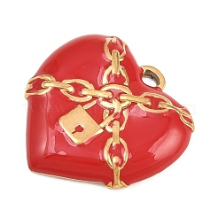 Valentine's Day 304 Stainless Steel Enamel Pendants&nbsp;STAS-E524-06B-G