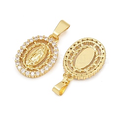 Brass Micro Pave Cubic Zirconia Pendants&nbsp;KK-H093-09G