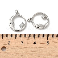 Rack Plating Brass Micro Pave Clear Cubic Zirconia Charms&nbsp;KK-F863-15P