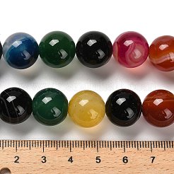 Dyed Natural Banded Agate Beads Strands&nbsp;G-G175-A10-01