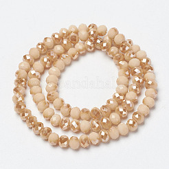 Electroplate Opaque Solid Color Glass Beads Strands&nbsp;EGLA-A034-P4mm-K07