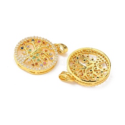 Brass Micro Pave Cubic Zirconia Pendants&nbsp;KK-S532-05G