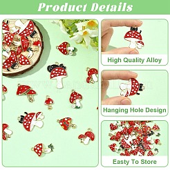 32Pcs 8 Styles Autumn Theme Rack Plating Alloy Enamel Pendants&nbsp;ENAM-YW0008-22