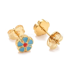 304 Stainless Steel Enamel with Glitter Stud Earrings&nbsp;EJEW-B009-26G