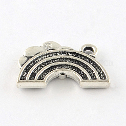 Rainbow Tibetan Style Alloy Pendant Enamel Settings&nbsp;TIBEP-S295-47AS-RS