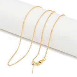 1mm Rack Plating Brass Cable Chain Adjustable Slider Necklaces for Women Men&nbsp;X-MAK-L044-55G