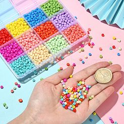 1800pcs 12 Colors 6/0 Baking Paint Glass Round Seed Beads&nbsp;SEED-CJ0001-16