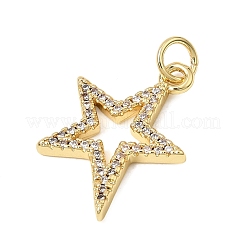Brass Micro Pave Clear Cubic Zirconia Pendants&nbsp;CU-CBA3C32-06G
