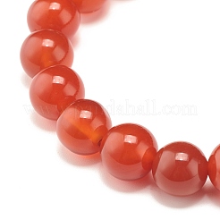 Natural Carnelian Round Beads Stretch Bracelet&nbsp;BJEW-JB07235-04