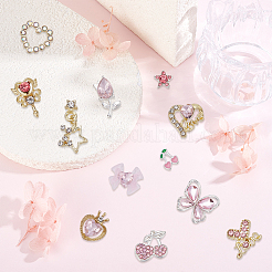24Pcs Resin & Zinc Alloy Rhinestone Cabochons&nbsp;MRMJ-SP0001-42