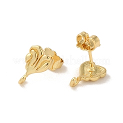 Rack Plating Brass Studs Earrings Findings&nbsp;EJEW-H004-03G