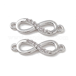 Brass Micro Pave Clear Cubic Zirconia Connector Charms&nbsp;KK-E068-VB387