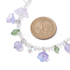Glass with Malaysia Jade Beaded Necklaces&nbsp;NJEW-JN04680-01