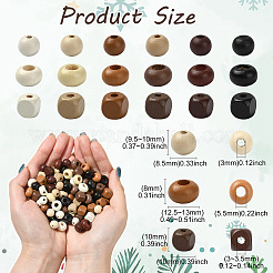 150Pcs 3 Styles Wood European Beads&nbsp;WOOD-CJ0002-73