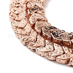 Electroplated Natural Lava Rock Beads Strands&nbsp;G-H303-A02-RG