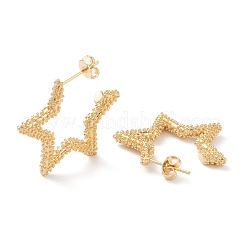 Brass Half Hoop Earrings&nbsp;EJEW-Z002-09G