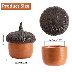 Resin Acorn Shape Storage Jar Sculpture&nbsp;DJEW-WH0001-37
